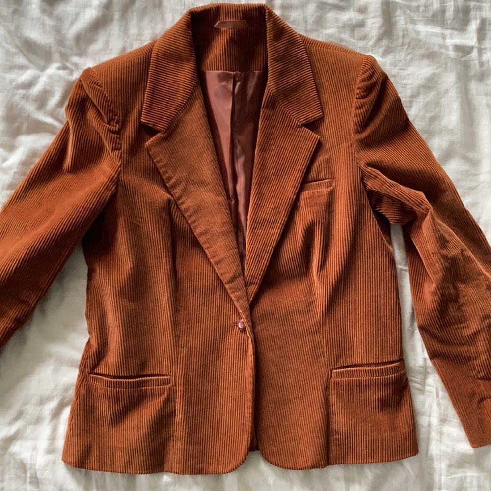 Gorgeous burnt orange corduroy blazer